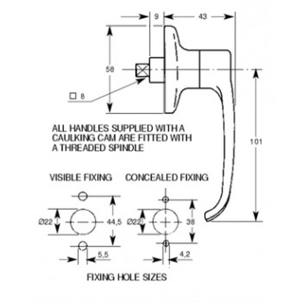 L&F 1602 L Garage Door Handle
