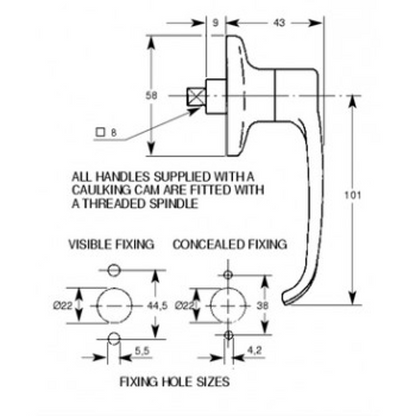 L&F 1602 L Garage Door Handle
