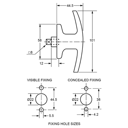 L&F 1638 Large T Garage Door Handle