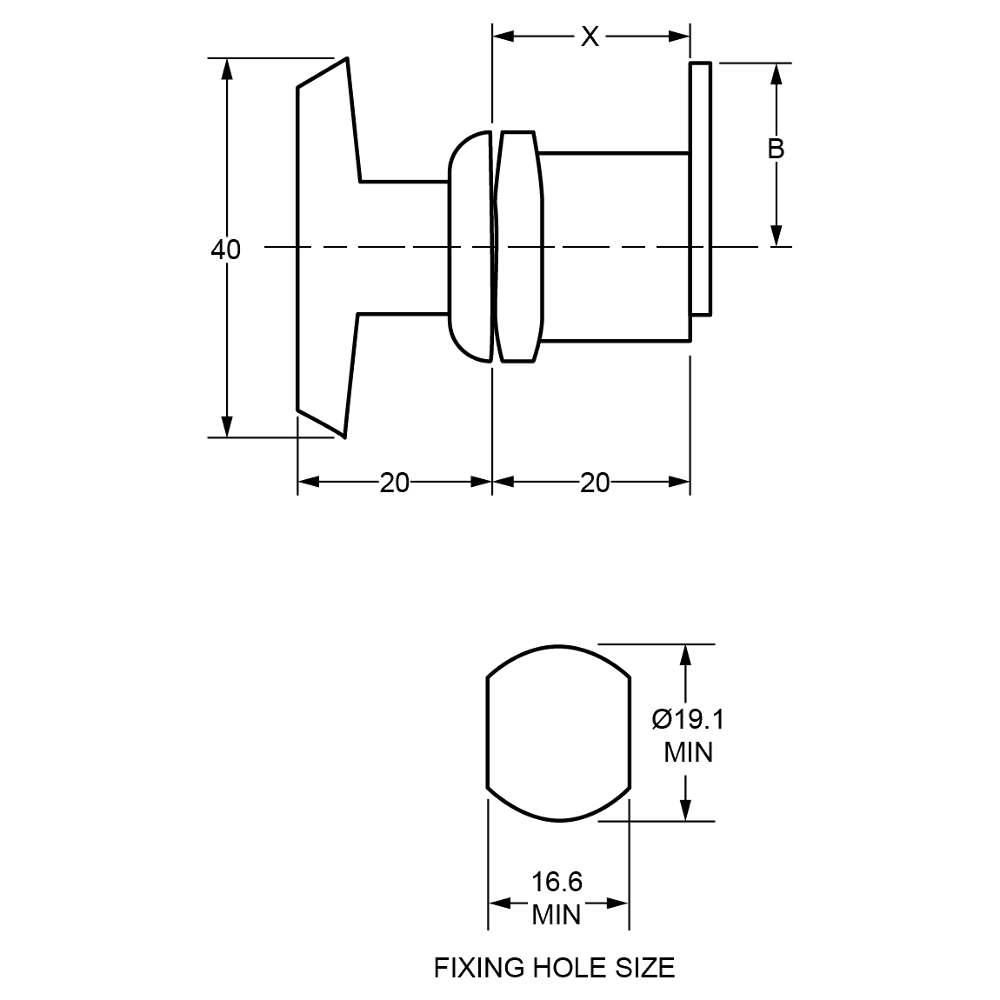 L&F 2630 Locking Mini T Handle