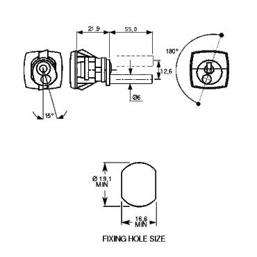 L&F 2736 Square Snap Fit Camlock