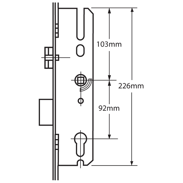 MACO Lever Operated Latch & Deadbolt - Centre Case