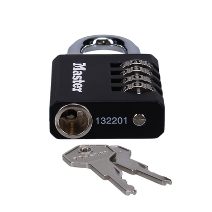 MASTER LOCK 7641EURDBLK 40mm Indoor 4 Wheel Combination Lock c/w Override Key