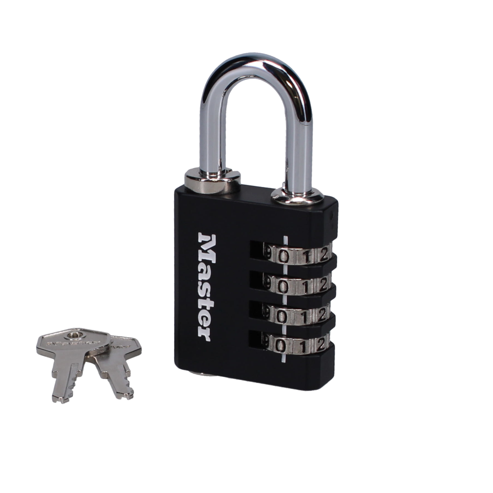 MASTER LOCK 7641EURDBLK 40mm Indoor 4 Wheel Combination Lock c/w Override Key