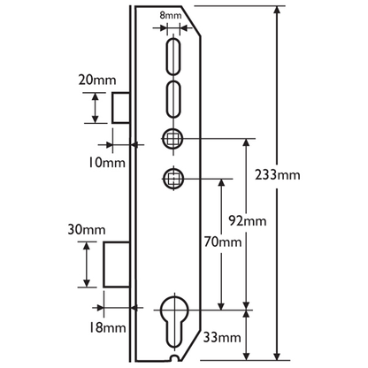 MILA Lever Operated Latch & Deadbolt Twin Spindle Gearbox