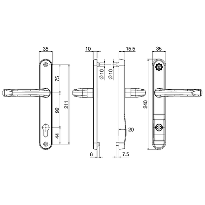 MILA Pro Secure PAS24 2 Star 240mm Lever/Lever Door Furniture