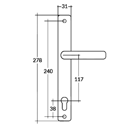 MILLENCO Lever/Lever Sprung Handle 117mm Centres