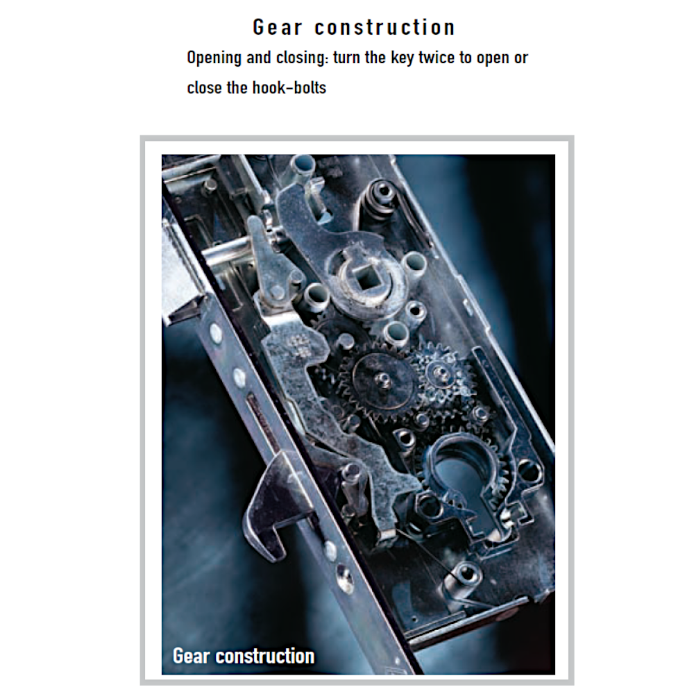 NEMEF 4923 Excell 2 Hook Keywind Multipoint Lock With Adjustable Strikes