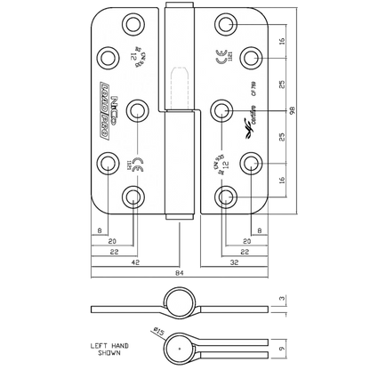 NICO Hinge 4717 Load Pro Lift Off Fire Rated Single Hinge Handed