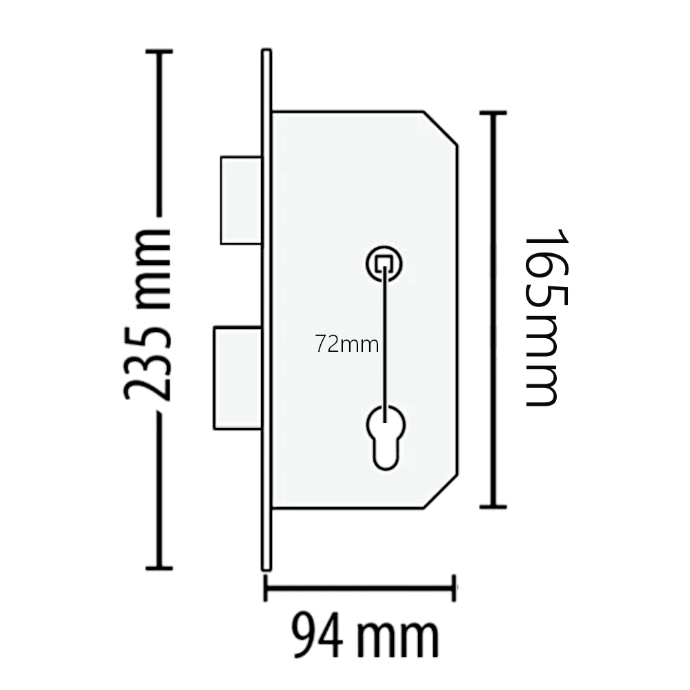 PAXTON Paxlock Pro Mortice Sash Lock 72mm Centres
