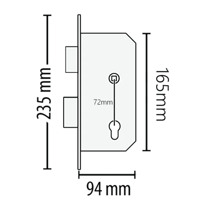 PAXTON Paxlock Pro Mortice Sash Lock 72mm Centres