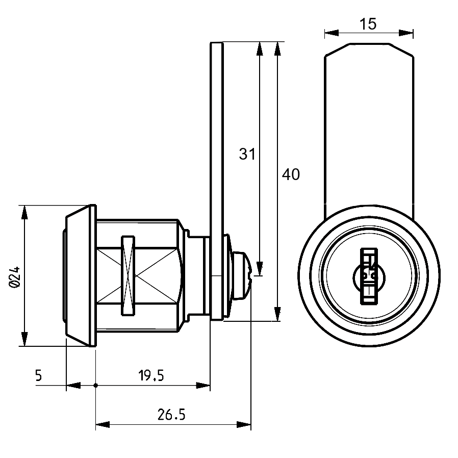 RONIS 25300 Nut Fix Master Keyed Camlock