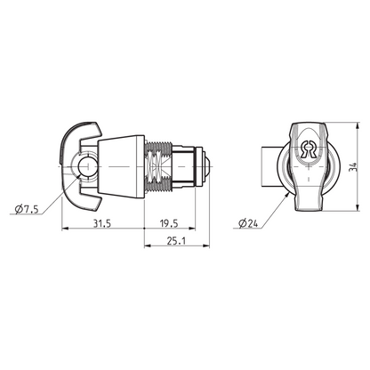 RONIS 23720 19.5mm Nut Fix Latchlock To Suit 7.5mm Padlock