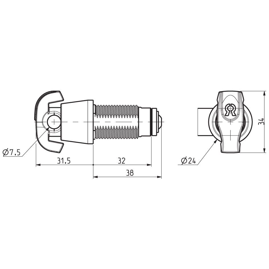 RONIS 23750 32mm Nut Fix Latchlock To Suit 7.5mm Padlock
