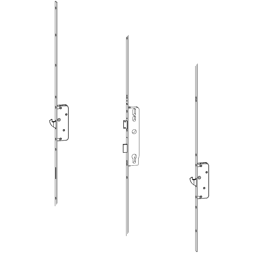 ROTO H650 35mm Backset Latch & Deadbolt Single Spindle With 2 Hooks 2005636
