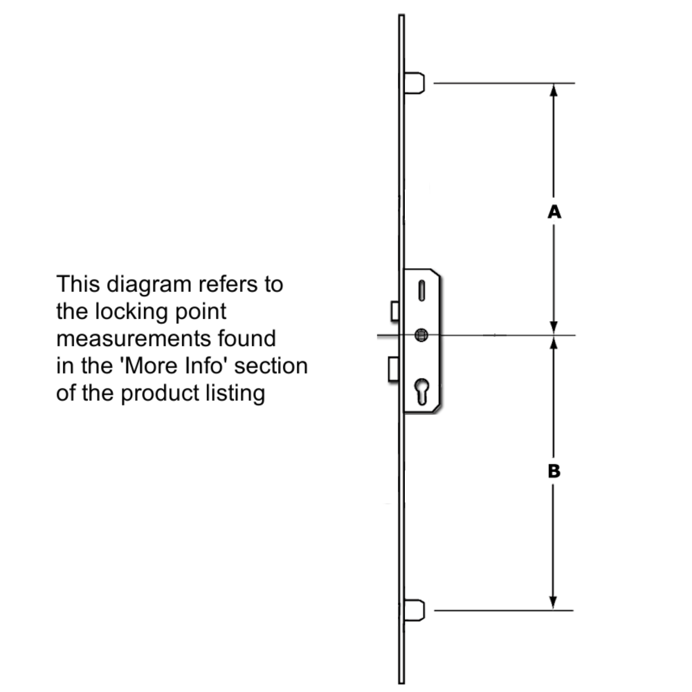 ROTO H650 35mm Backset Latch & Deadbolt Single Spindle With 2 Hooks 2005636