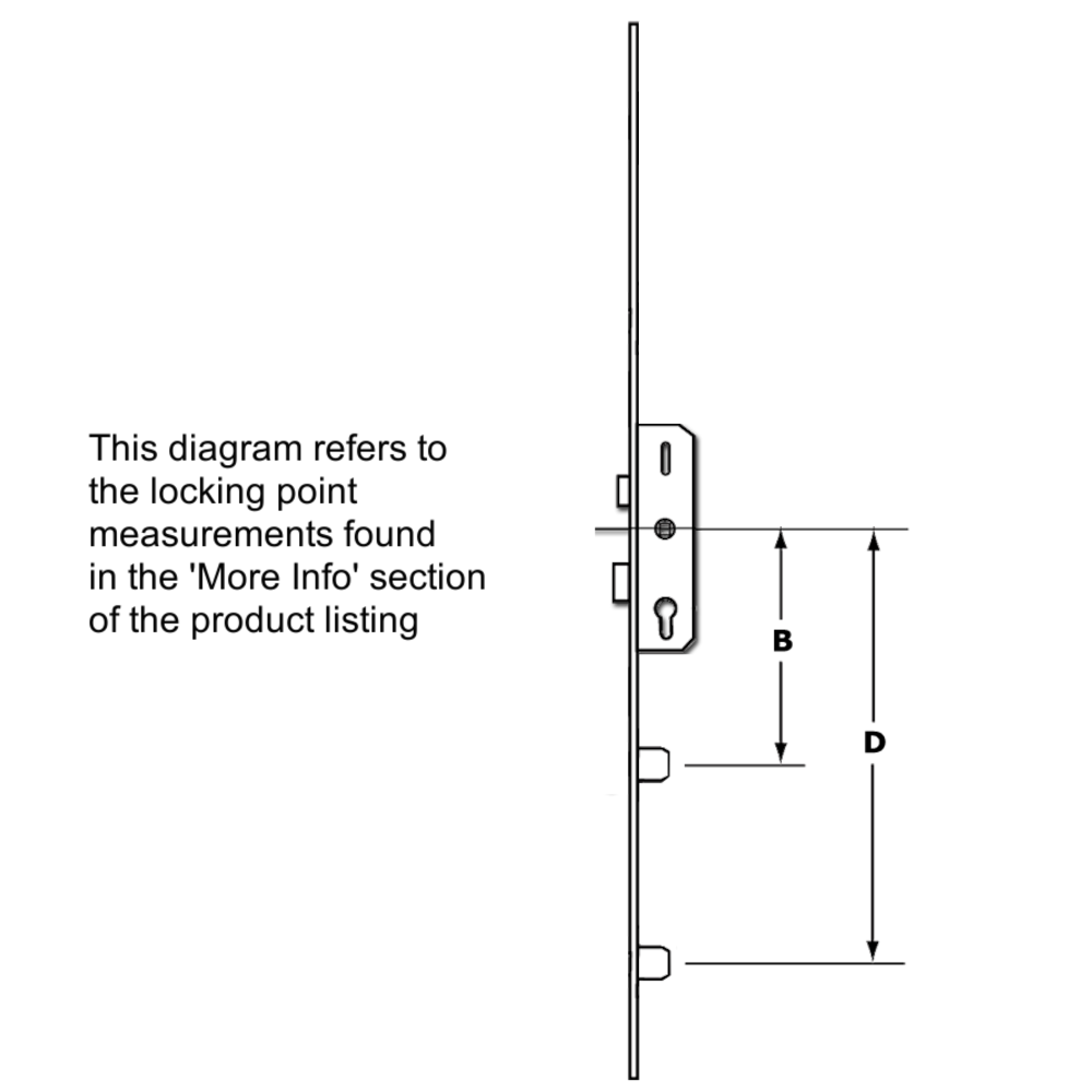 ROTO C600 45mm Backset Latch & Deadbolt Keywind With 2 Hooks 776654