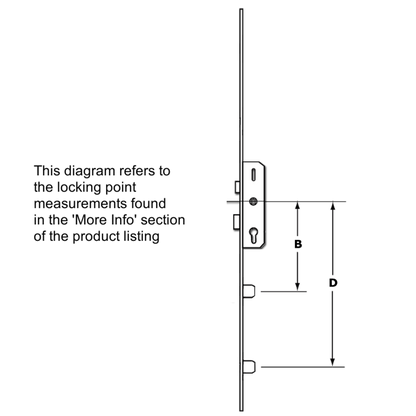 ROTO C600 45mm Backset Latch & Deadbolt Keywind With 2 Hooks 776654