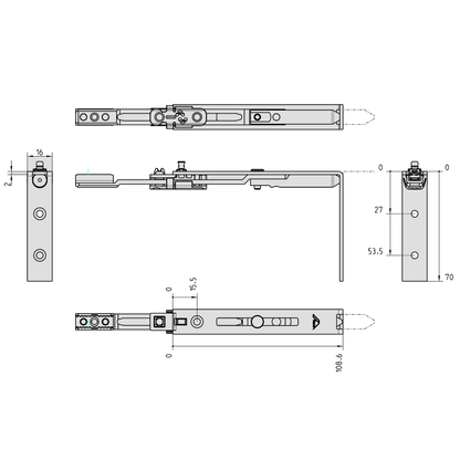 ROTO H600 Shootbolt Straight Action 633930
