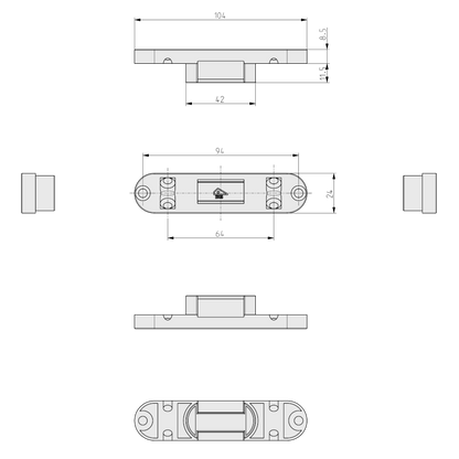 ROTO Bolt Keep Suitable For Flush Timber 373295