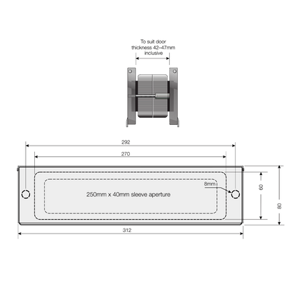 ROYDE & TUCKER LP06 Letterplate Fire And Smoke Tested To Suit 42mm-47mm Thick Doors