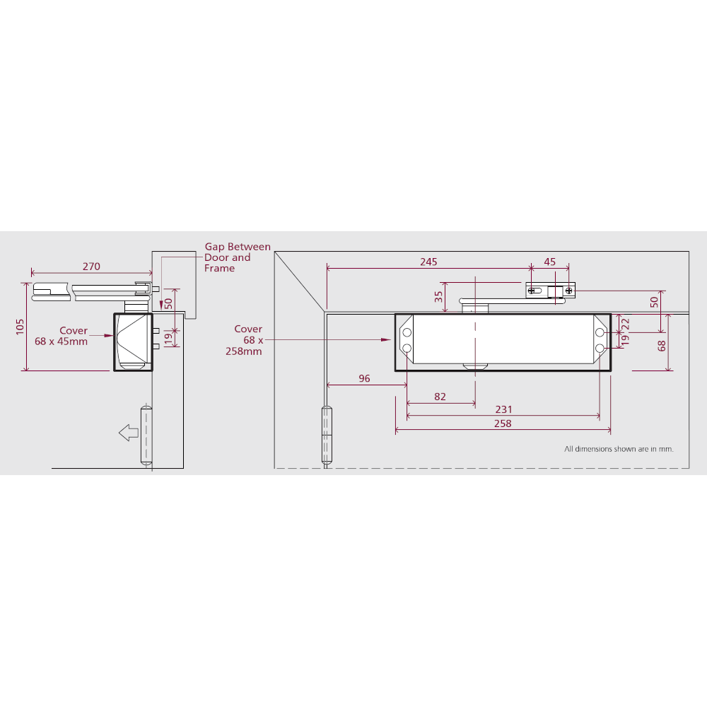 RUTLAND Fire Rated TS.5204 Door Closer Size EN 2-4 With Backcheck