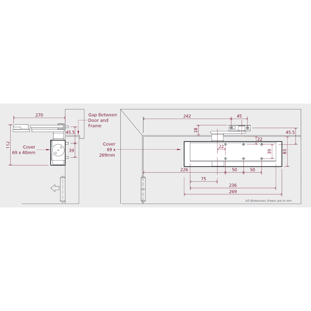 RUTLAND Fire Rated TS.9205 Door Closer Size EN 2-5 With Backcheck & Delayed Action