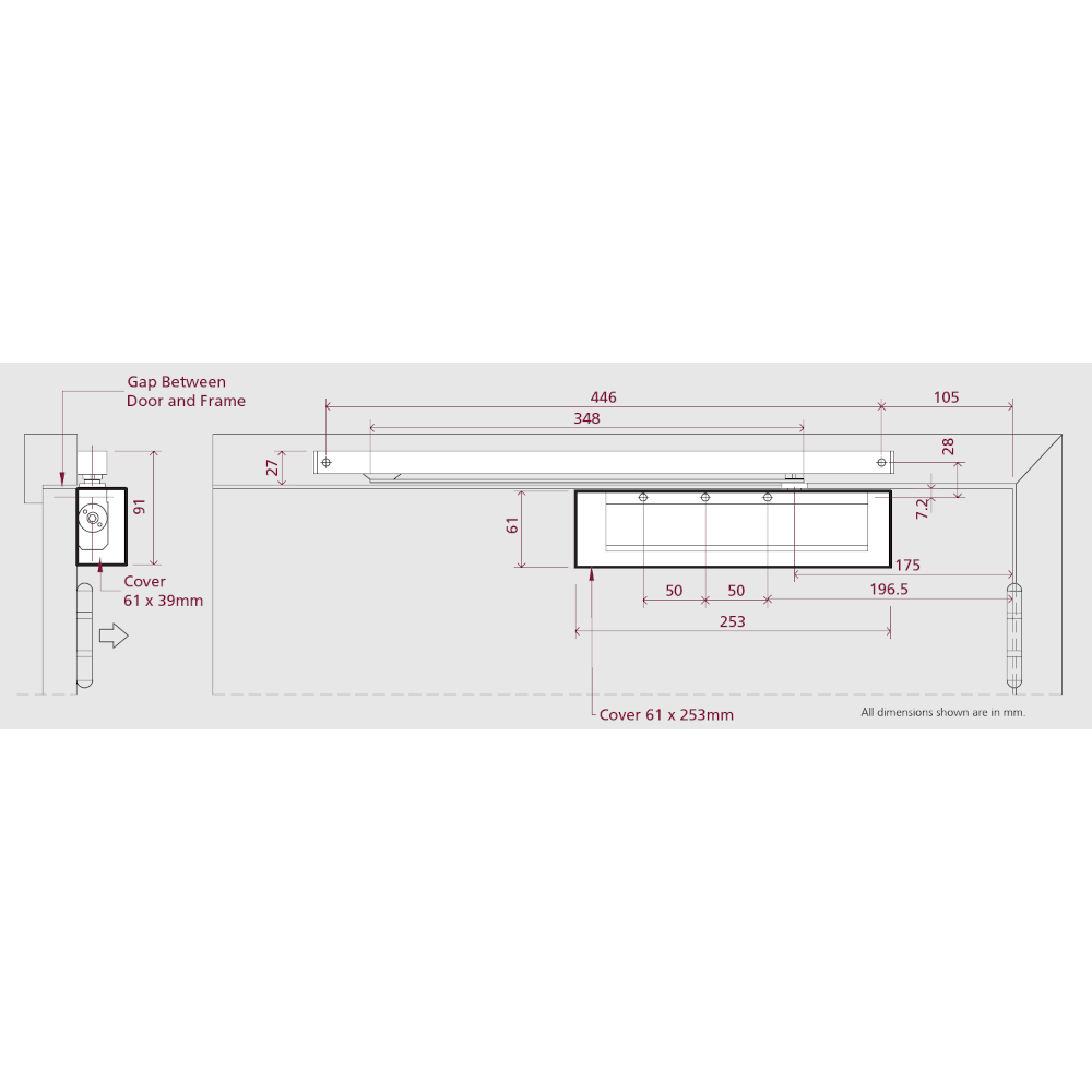 RUTLAND Fire Rated TS.11204 Slide Arm Door Closer Size EN2-4