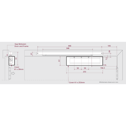 RUTLAND Fire Rated TS.11204 Slide Arm Door Closer Size EN2-4