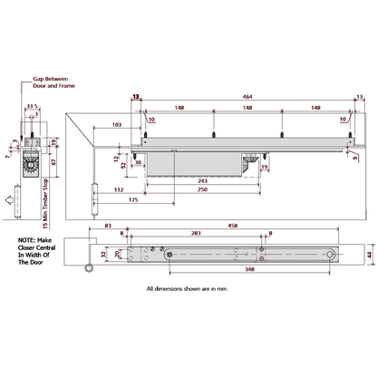 RUTLAND Fire Rated ITS.11204 Concealed Cam Action Door Closer EN 2-4