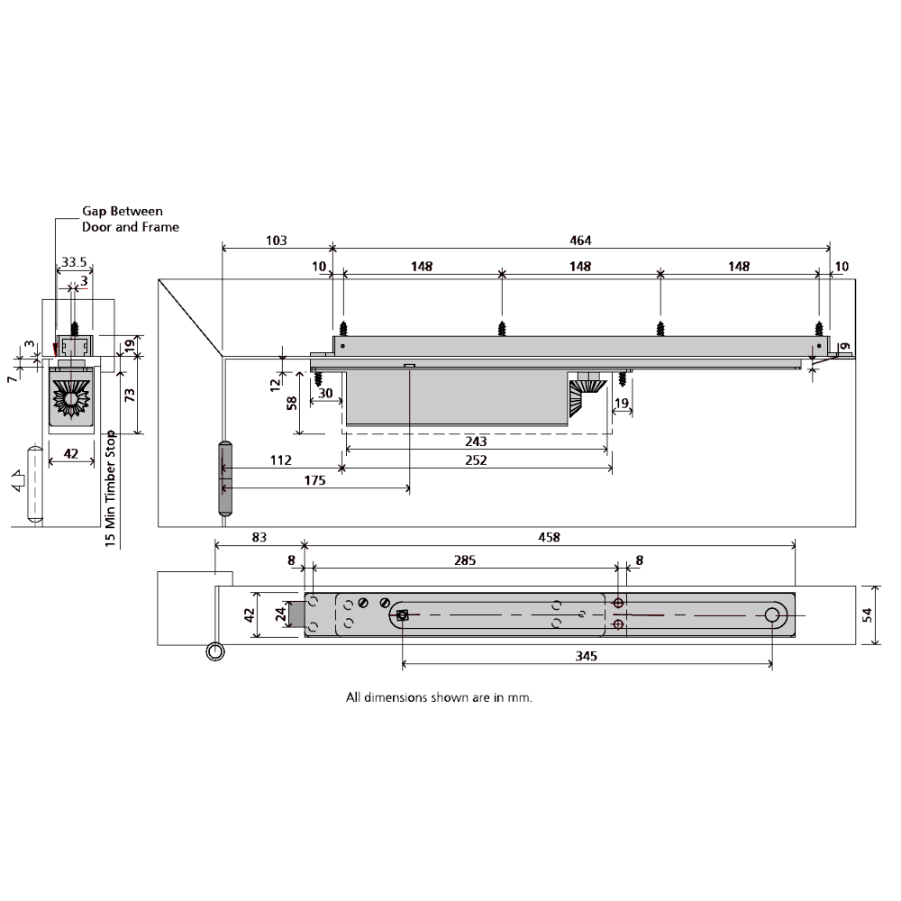 RUTLAND Fire Rated ITS.11205 Concealed Cam Action Door Closer EN 2-5