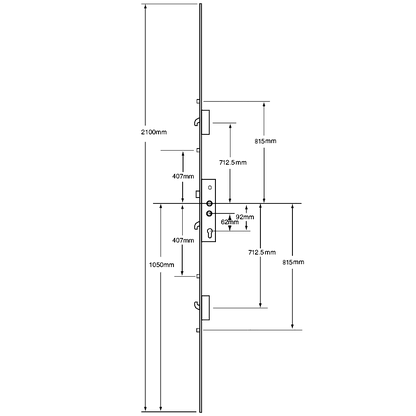 SAFEWARE Lever Operated Latch & Hookbolt Twin Spindle - 2 Hook 4 Roller