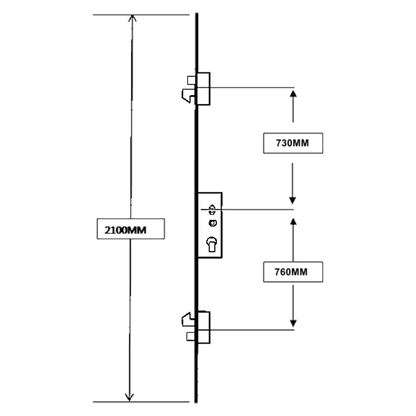 SAFEWARE 8 Lever Operated Latch & Hookbolt Twin Spindle - 2 Hook 2 Bolt