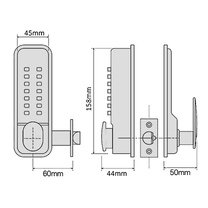 SECUREFAST SBL320 Easy Change Digital Lock with Tubular Latch & Holdback