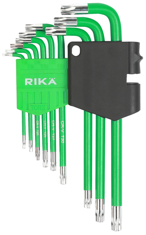 Rikä 9 Piece CR-V Metric Long Ball-End Star Key with Laser Marks Set