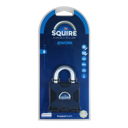 SQUIRE SS50P5 Stronghold Steel 5 Pin Open Shackle Padlock