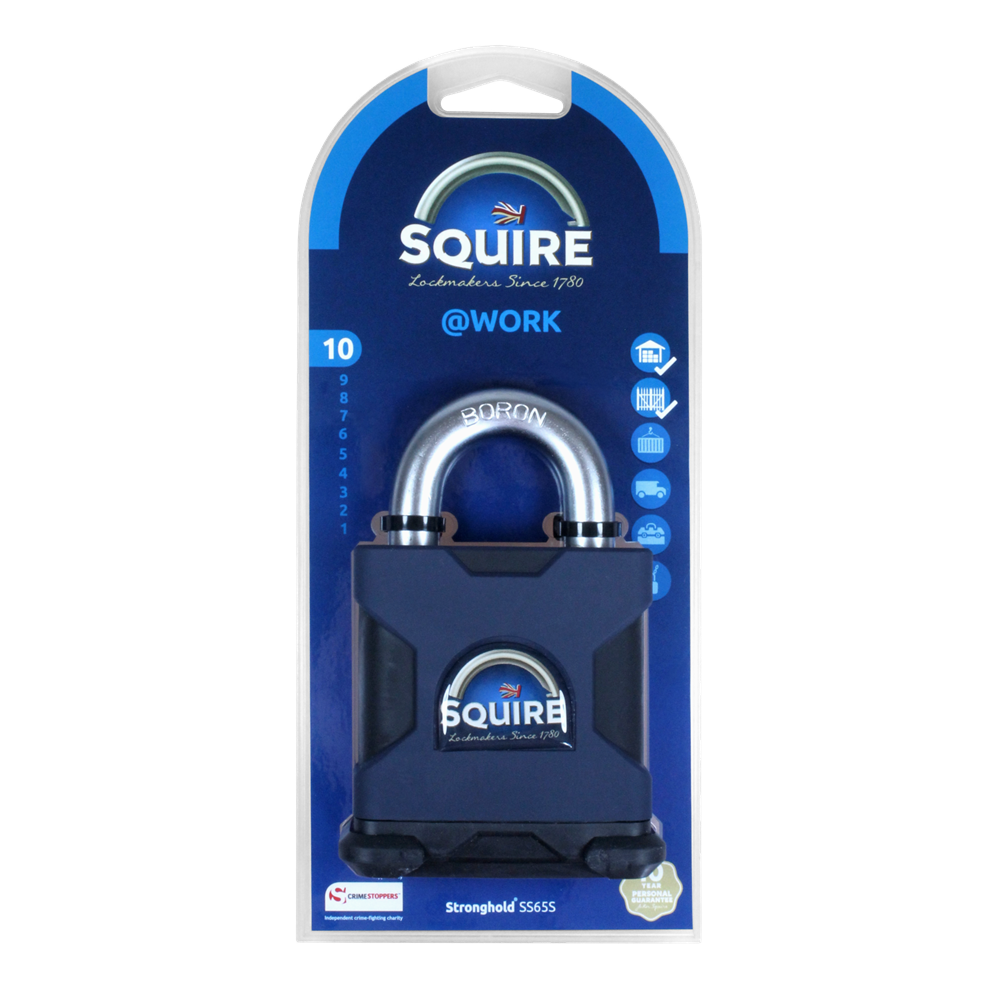 SQUIRE SS65S Stronghold Steel Open Shackle Padlock