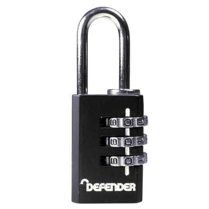 DEFENDER Black Diecast Combination Padlock