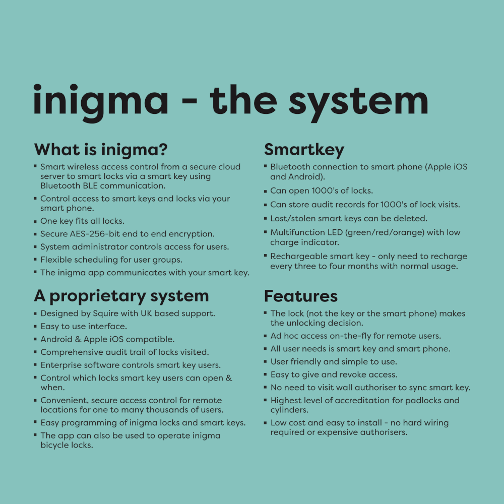 SQUIRE Inigma Smart Sliding Shackle Padlock