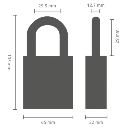 SQUIRE ST65S 65mm Stainless Steel Stronghold Padlock Open Shackle