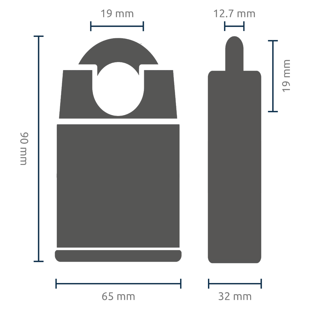 SQUIRE Body only ST65 65mm Closed Shackle Stainless Steel Stronghold Padlock To Take KIK-SS Insert