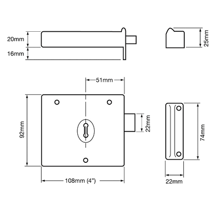 UNION 1116 1 Lever Rim Deadlock