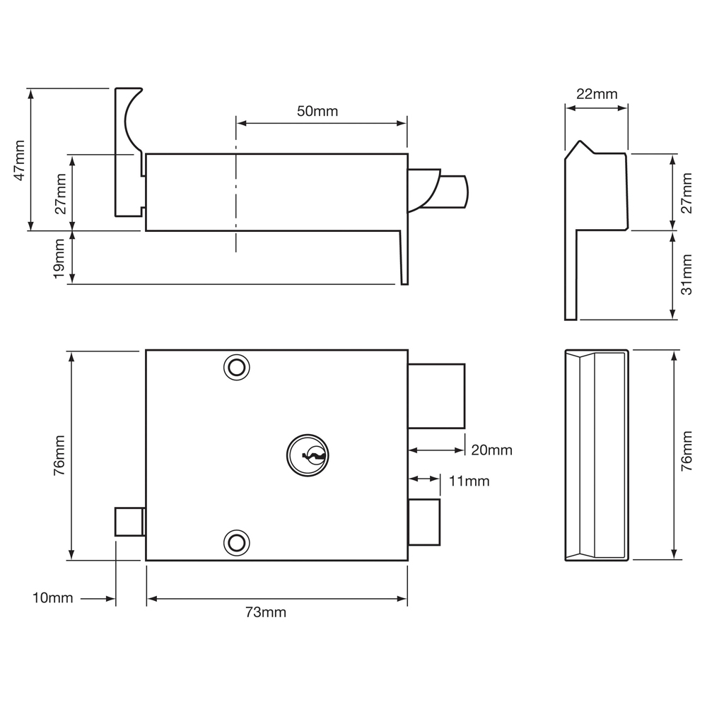 UNION 1332 & 1334 Drawback Rimlock