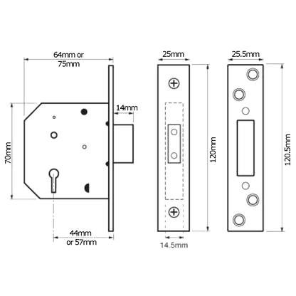 UNION 2101 5 Lever Deadlock