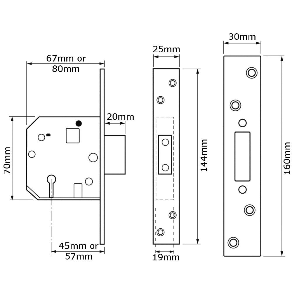 UNION 2134E BS 5 Lever Deadlock