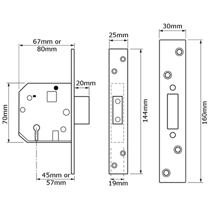 UNION 2134E BS 5 Lever Deadlock