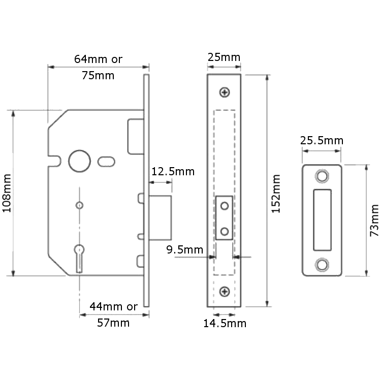 UNION 2157 3 Lever Deadlock