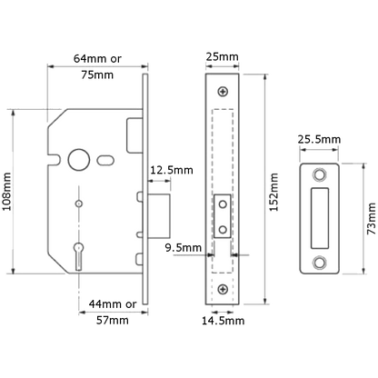 UNION 2157 3 Lever Deadlock