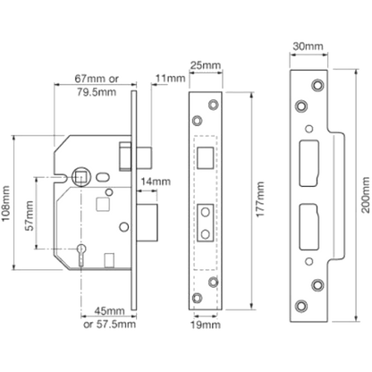 UNION 2234 5 Lever Sashlock