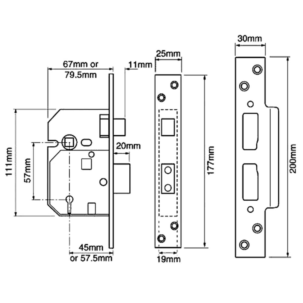 UNION 2234E BS 5 Lever Sashlock